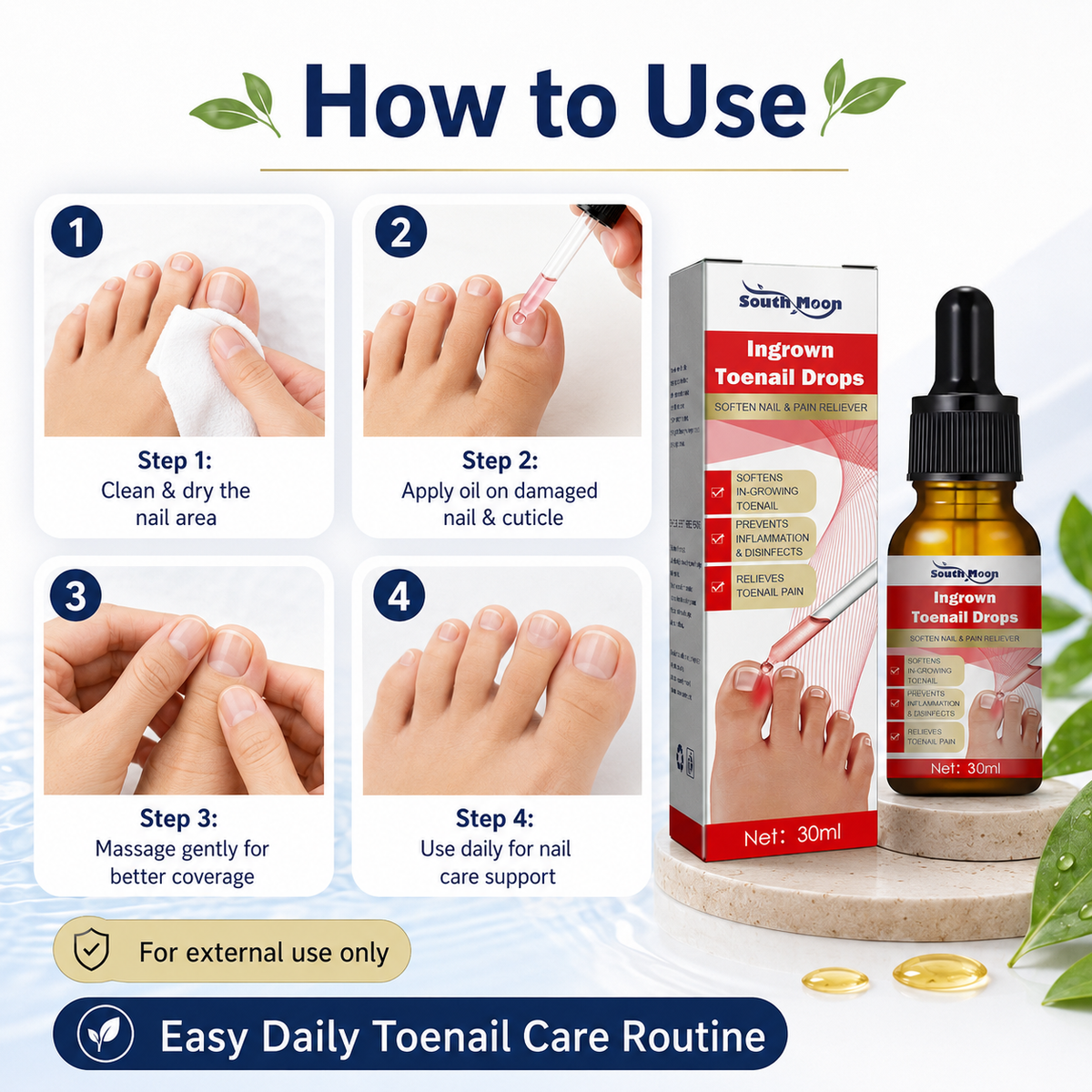 Toenail Nail Repair Oil for Damaged & Weak Nails – Buy 1 Get 1 FREE 🔥
