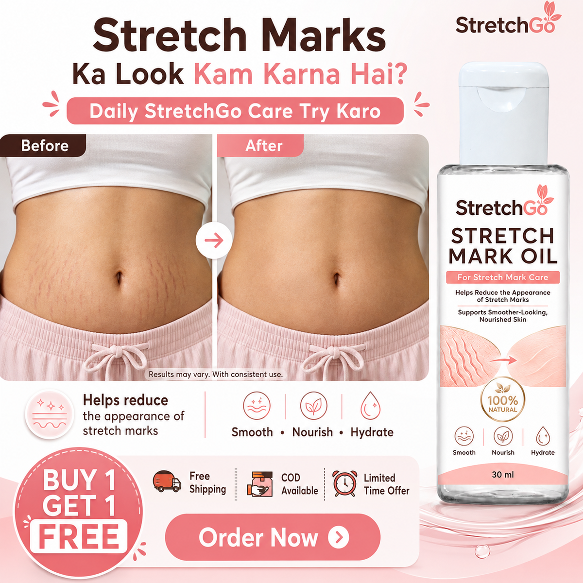 Stretchgo  Stretchmark Removal Herbal Oil