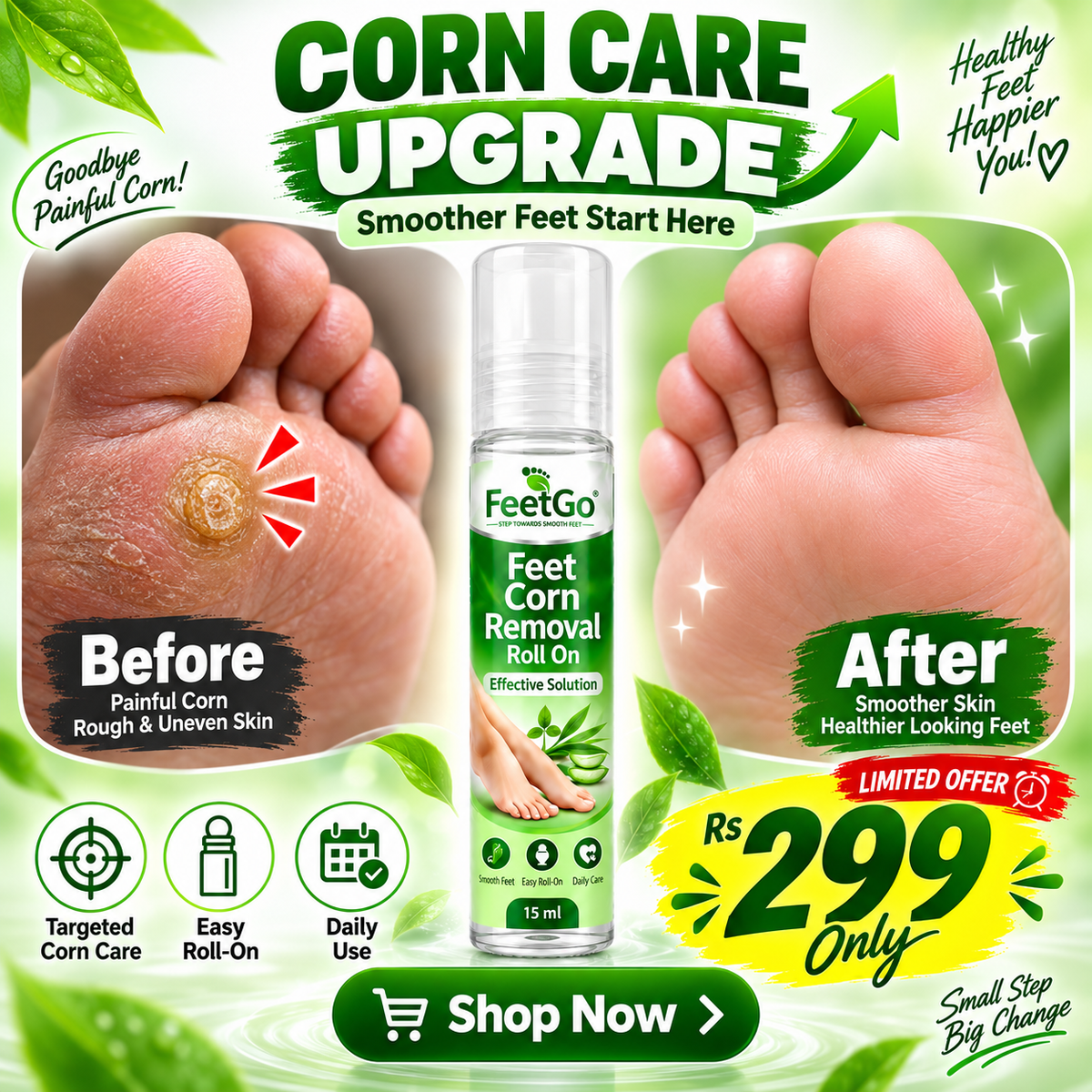 FeetGo Corn Removal Roll-On