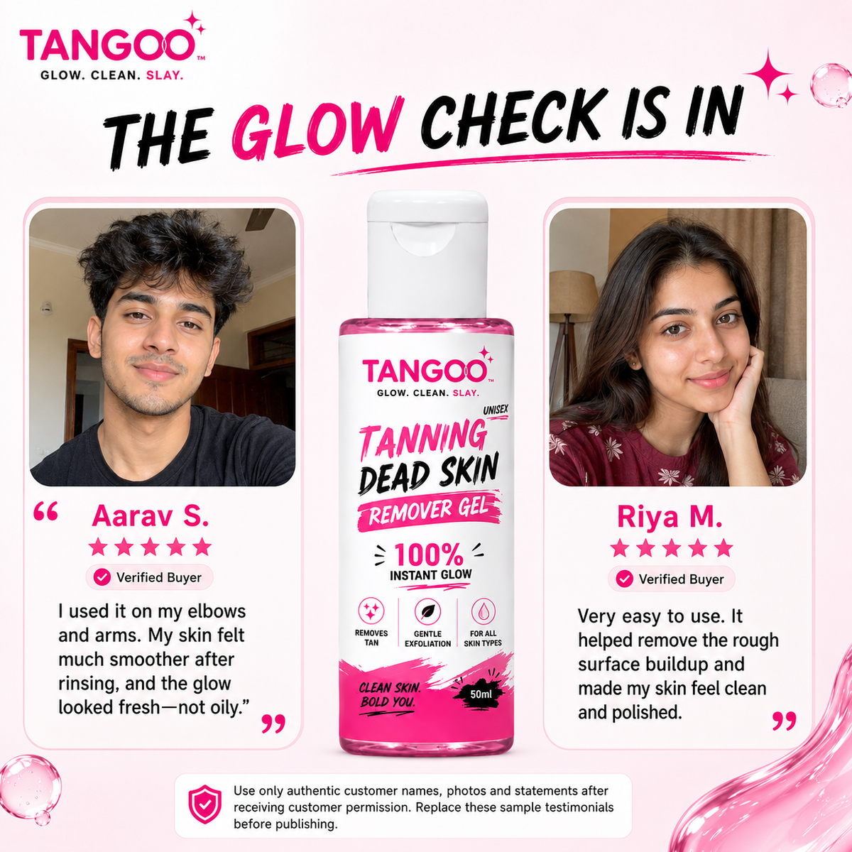 Tangoo Instant Glow Exfoliating Gel – Hand, Neck, Elbow & Knee Care