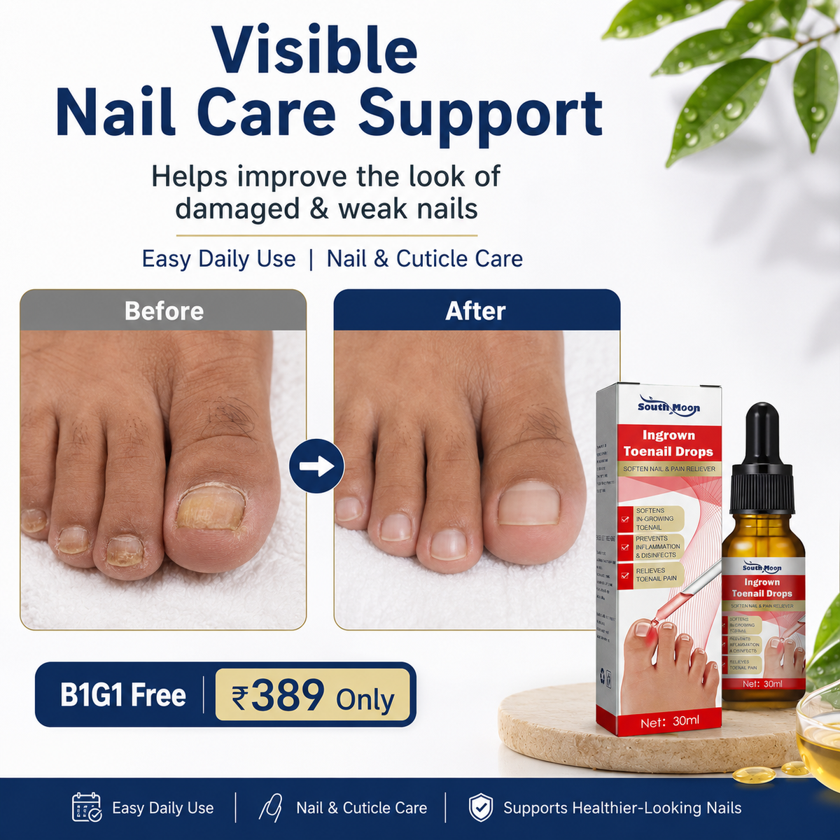 Toenail Nail Repair Oil for Damaged & Weak Nails – Buy 1 Get 1 FREE 🔥