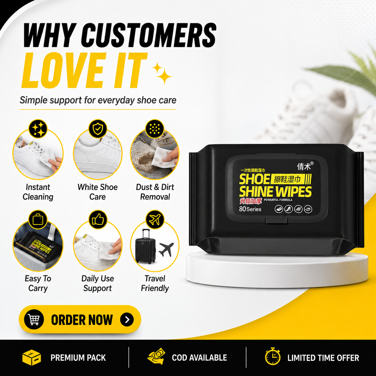 Instant Shoes Cleaning Wipes