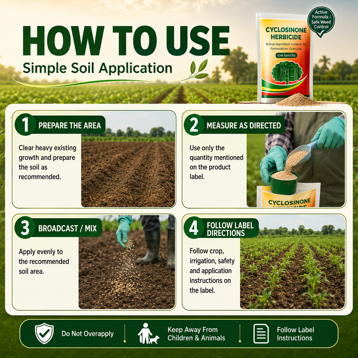 Cyclosinone Herbicide Granules