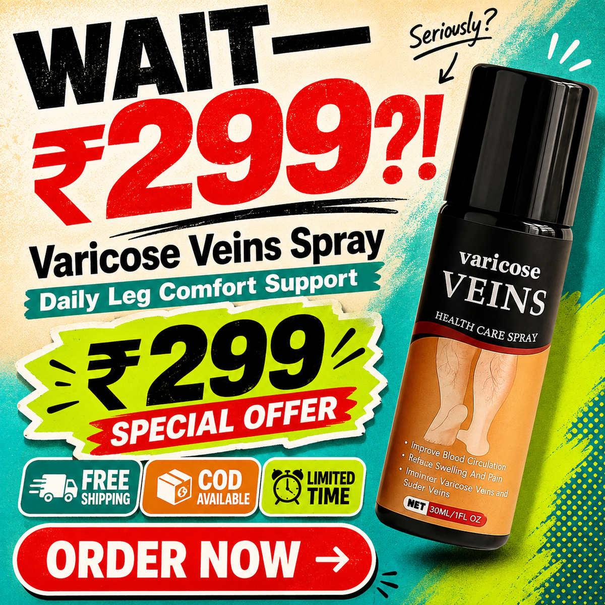 Turmeric Varicose Veins Relief Herbal Spray🌿