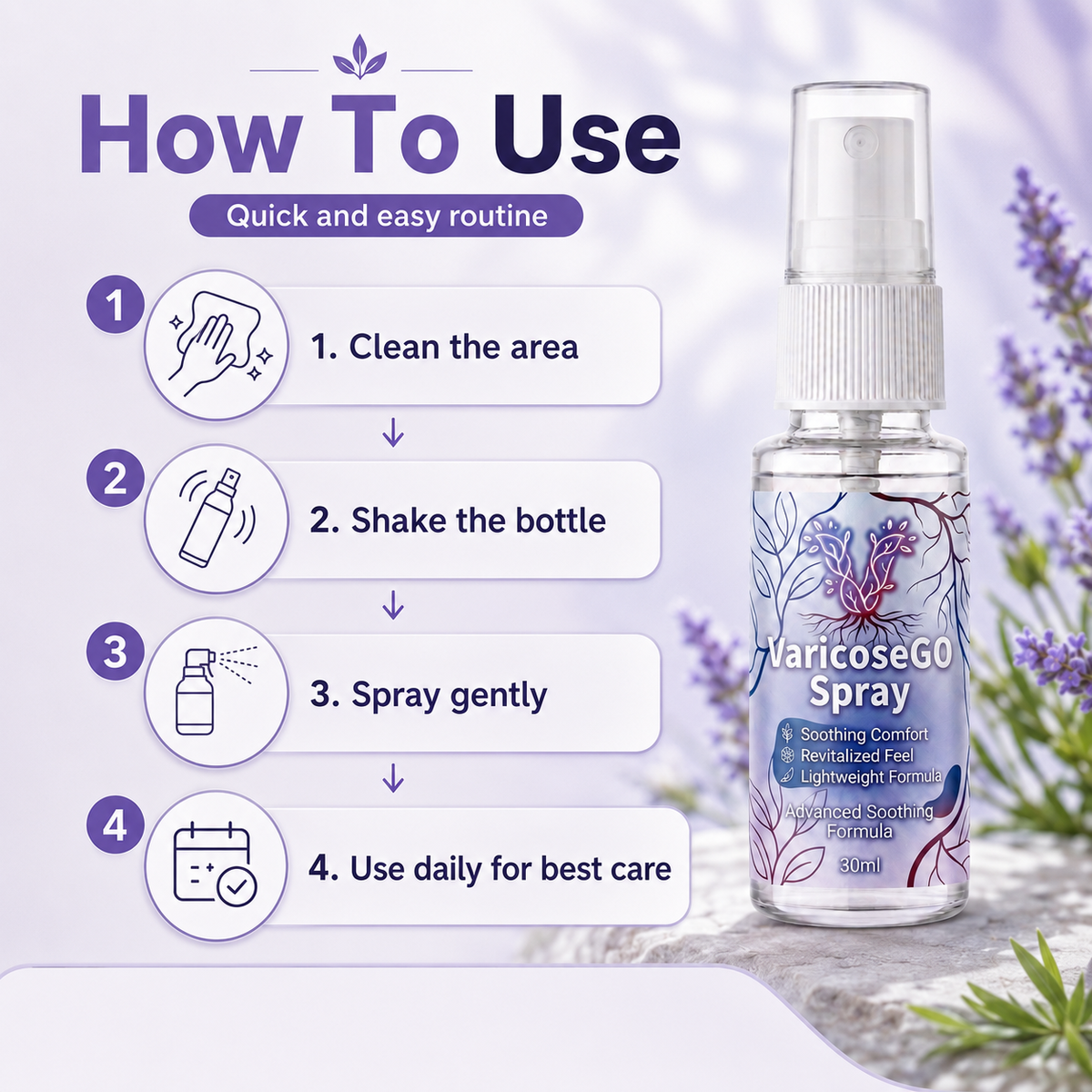 VaricoseGO Relief Herbal Varicose Relief Spray