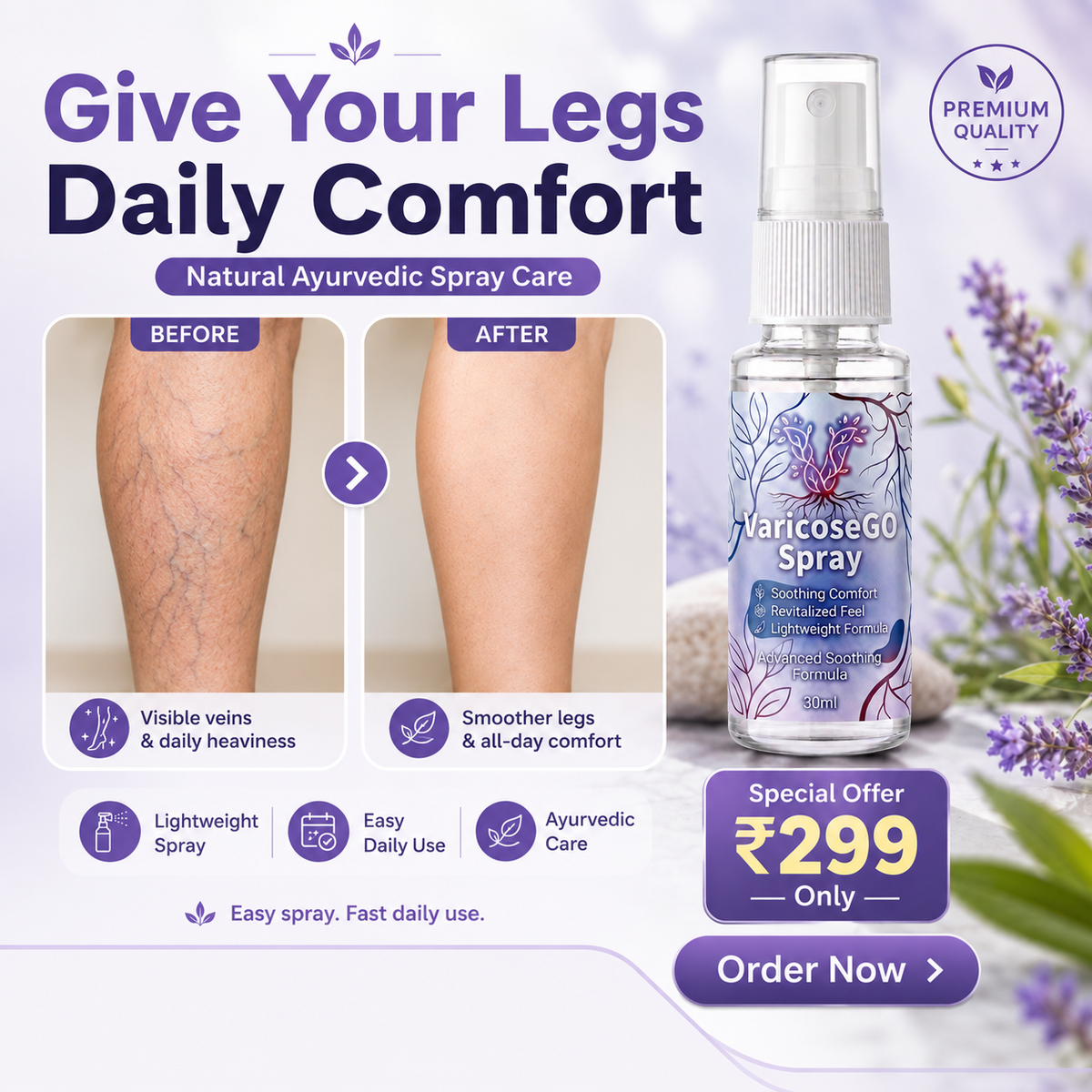 VaricoseGO Relief Herbal Varicose Relief Spray