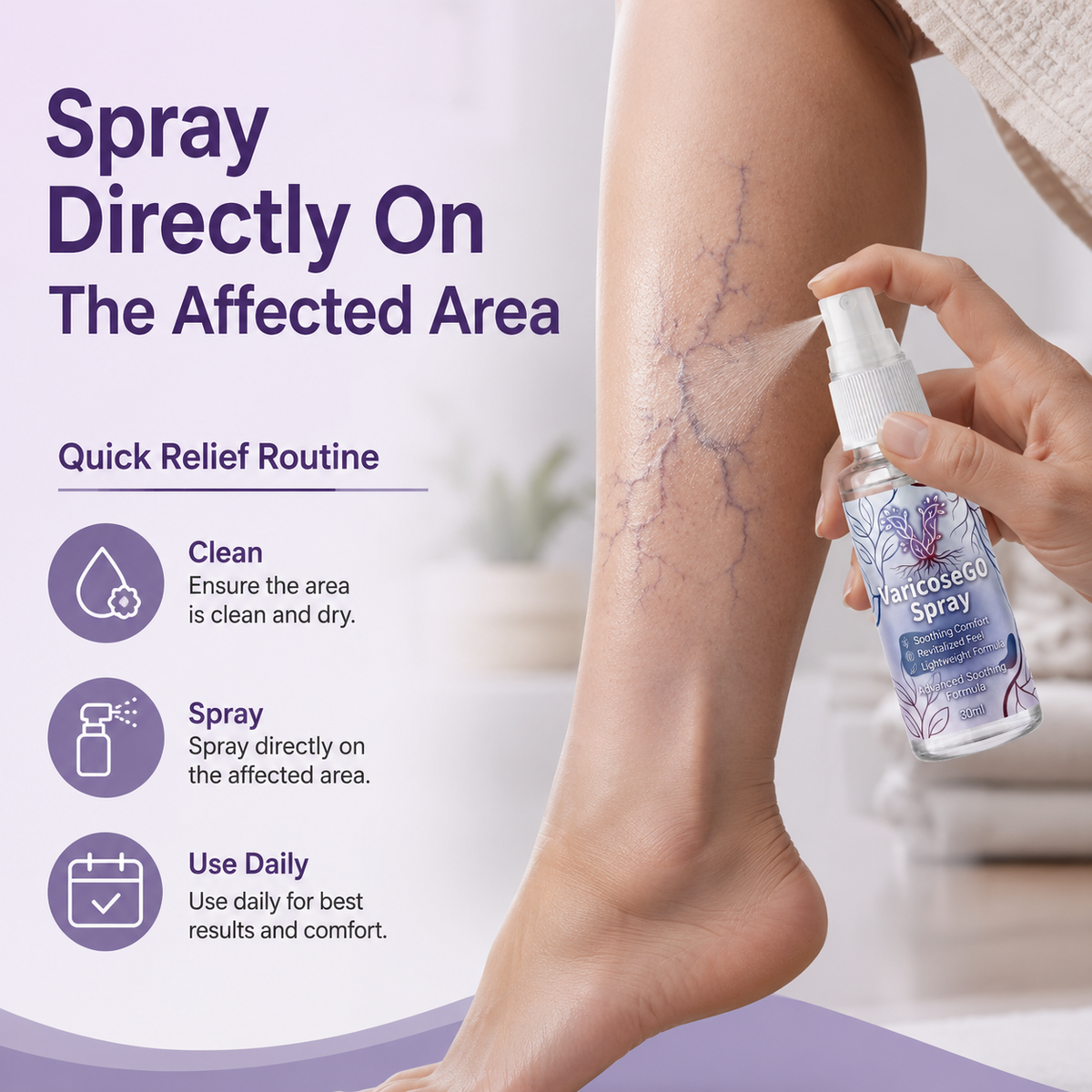 VaricoseGO Relief Herbal Varicose Relief Spray