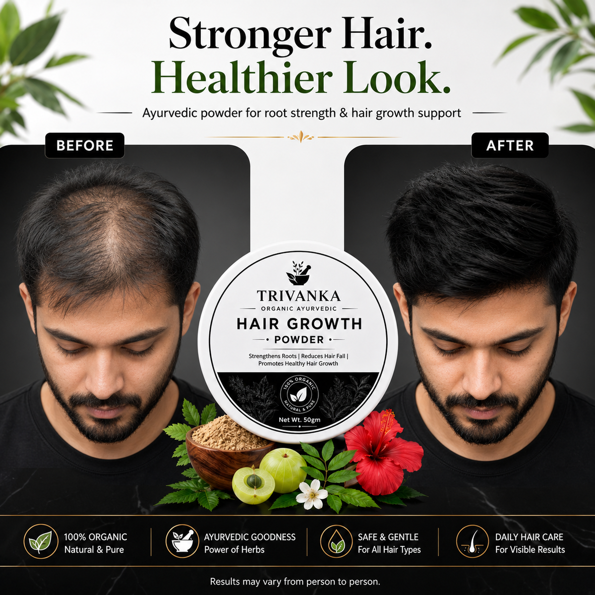 Trivanka Organic Ayurvedic Hair Growth Powder