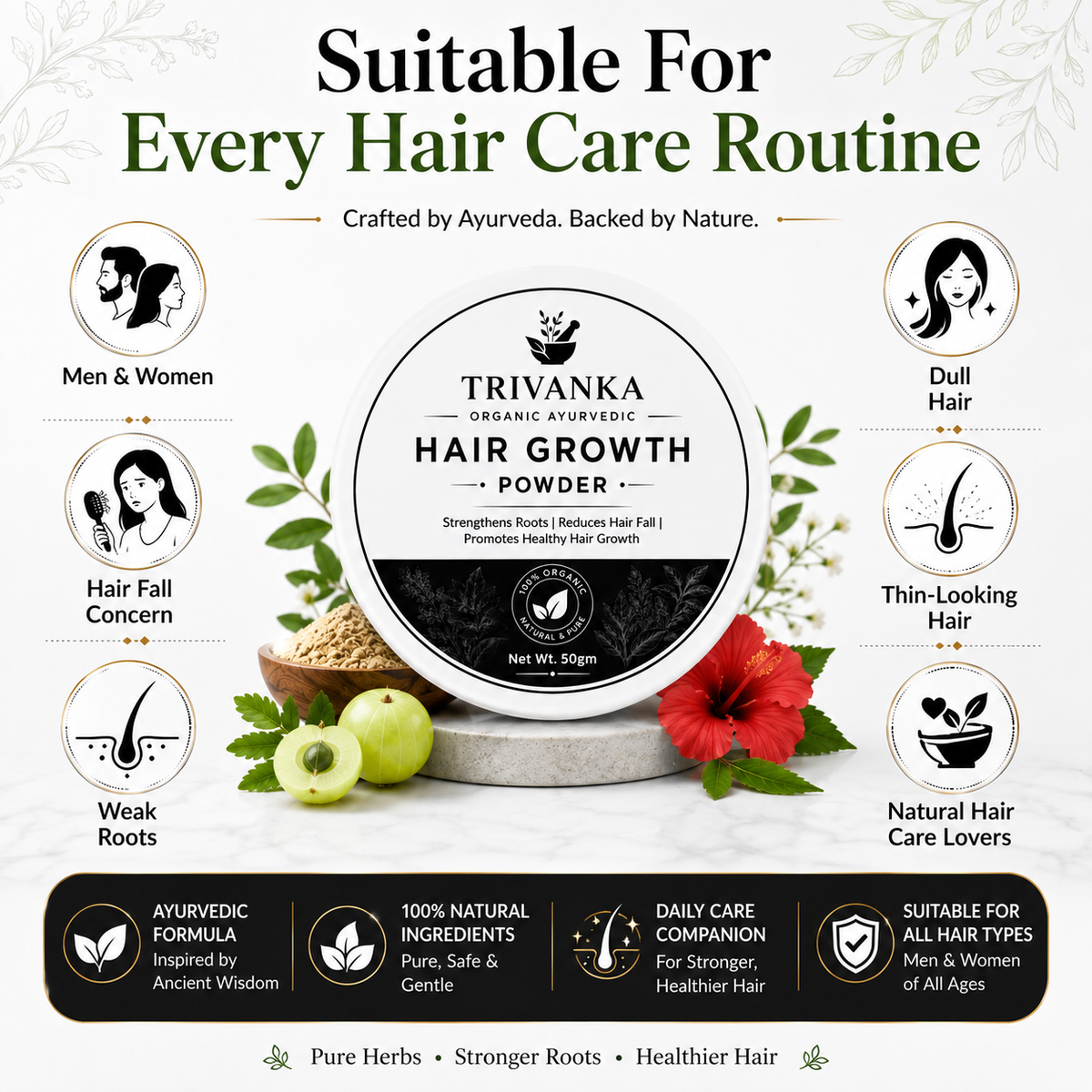 Trivanka Organic Ayurvedic Hair Growth Powder