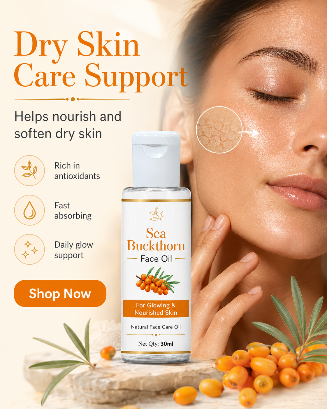 Sea Buckthorn Face Care Herbal Oil