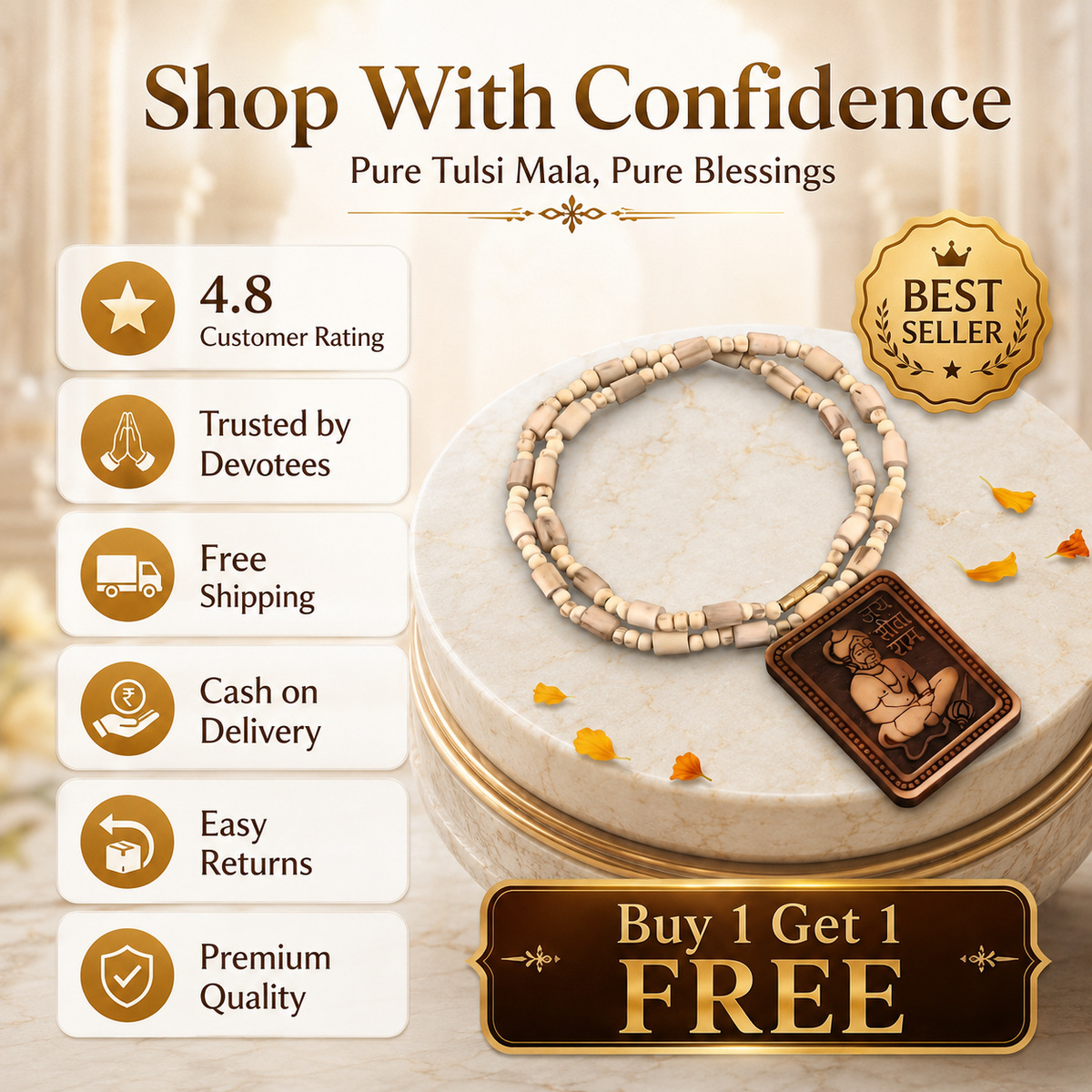 Bageshwar Dham Tulsi Mala | 🔥 BUY 1 GET 1 FREE 🔥
