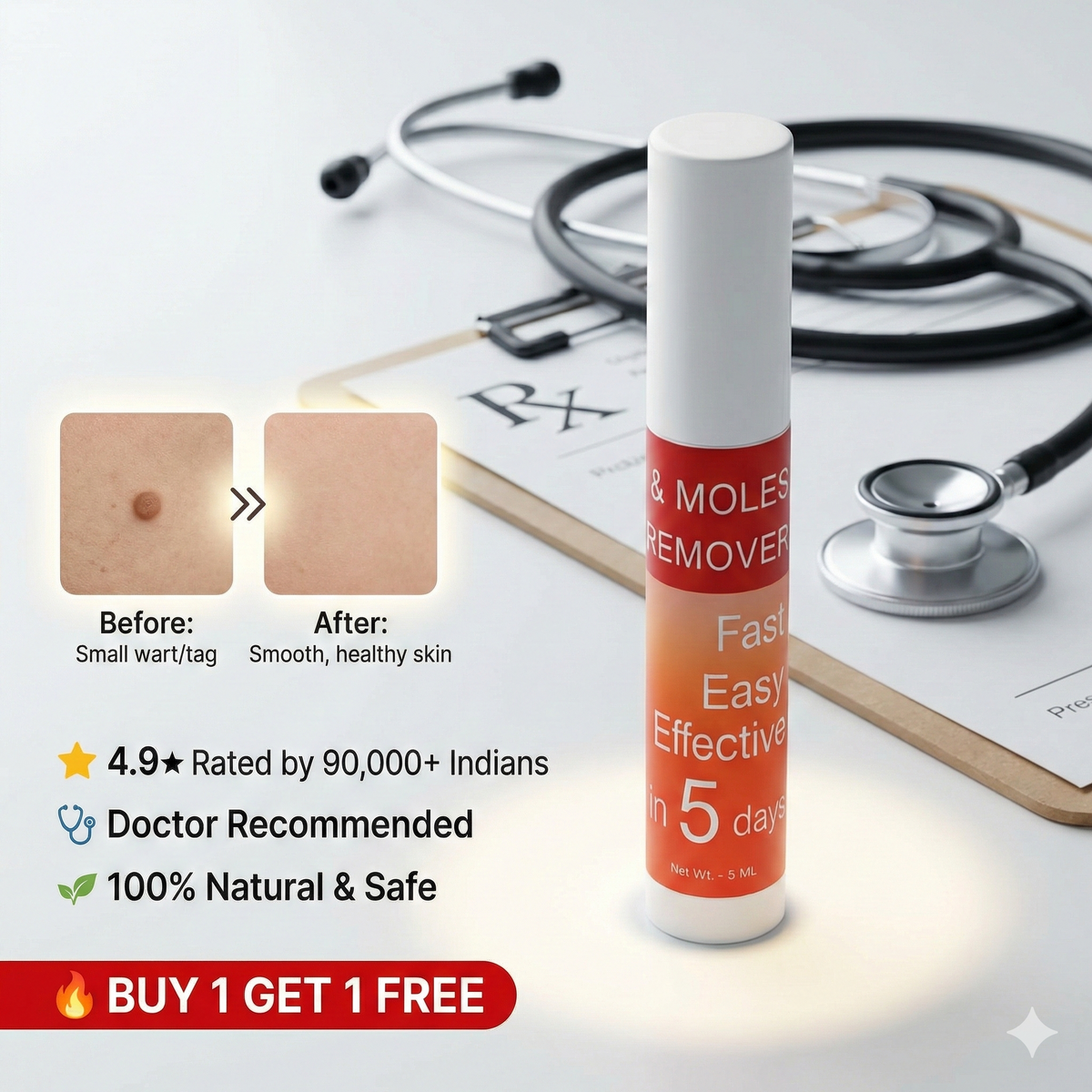 Warts & Tags Remover Roll On - (Buy 1 Get 1 Free🔥🔥)