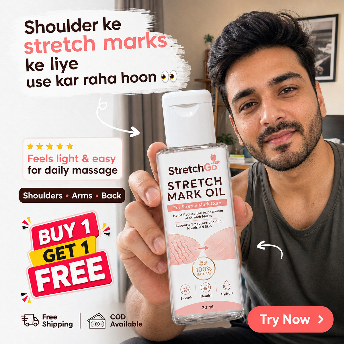 Stretchgo  Stretchmark Removal Herbal Oil